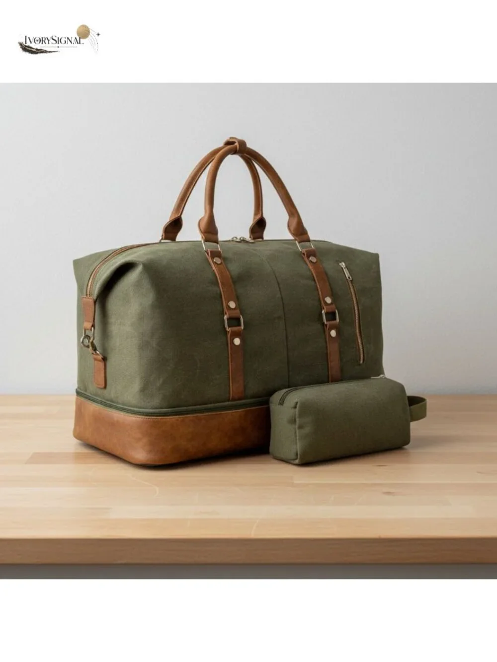Canvas Duffle Weekender Travel Overnight Bag with Shoe Compartment